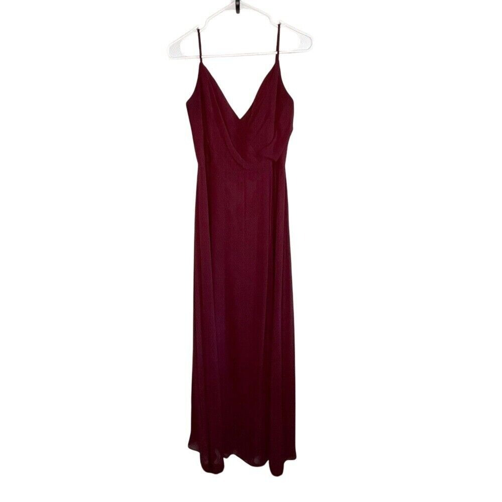 Bill Levkoff Bridesmaid Dress Sleeveless Maroon Wine‎ Maxi Altered Womens Large